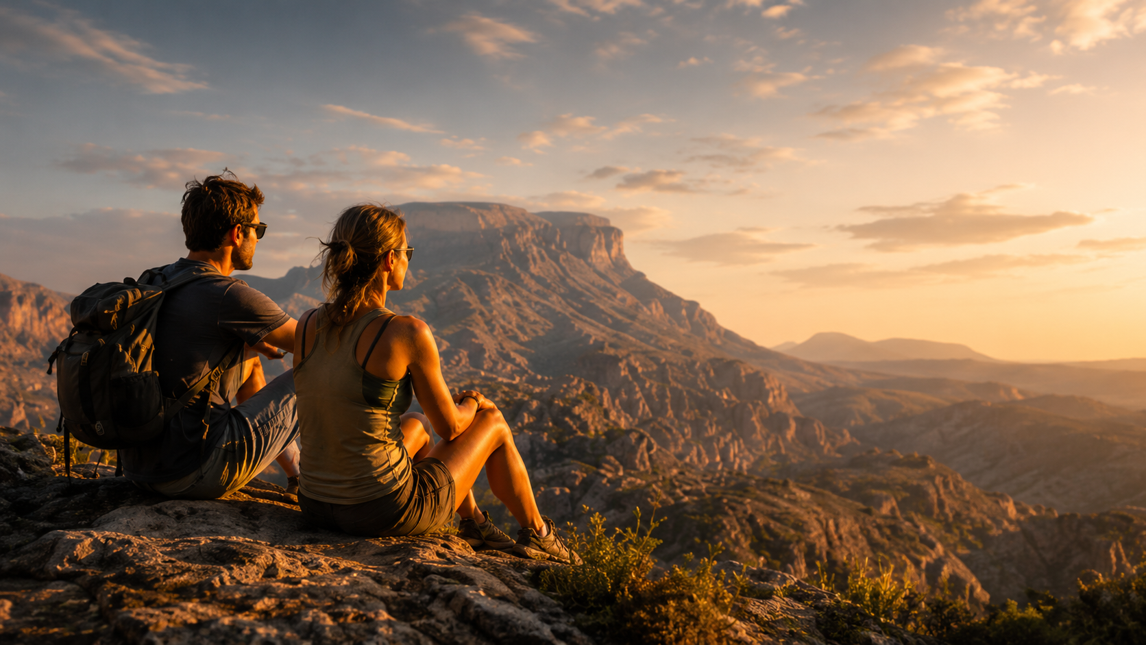 Hikers watching Madagascar landscape
